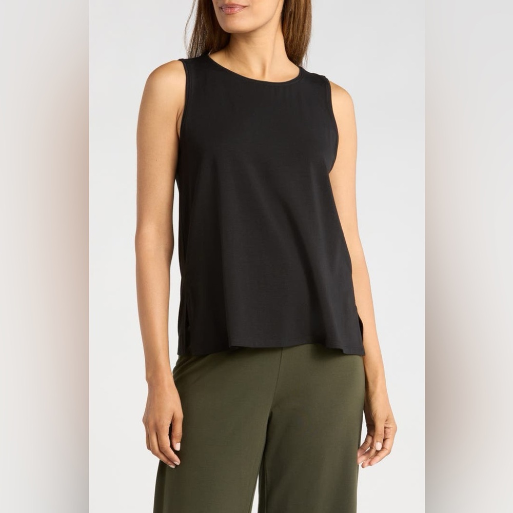 Eileen Fisher Crewneck Jersey Tank Size XL in Olive Green - Picture 8 of 9